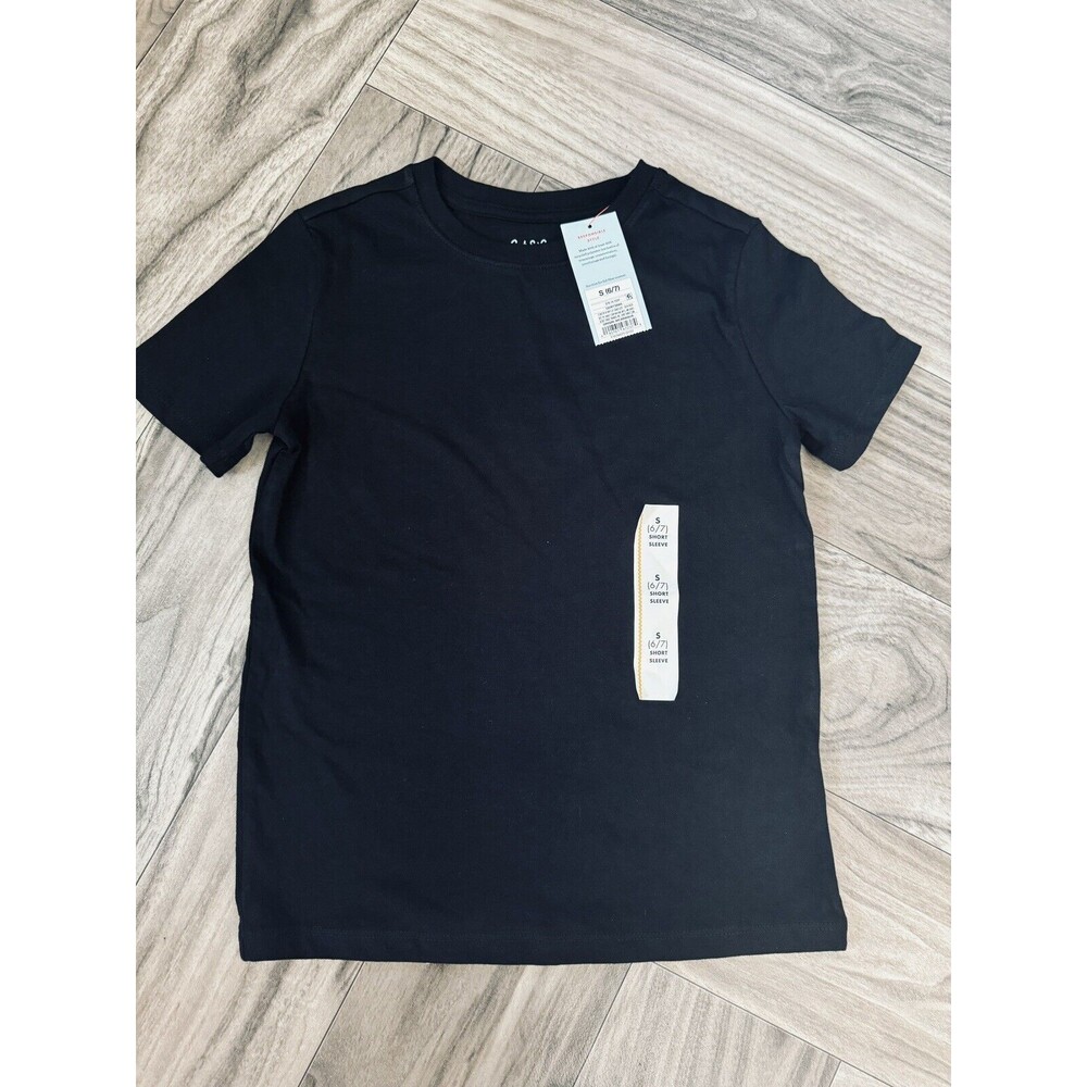 Cat & Jack Boys T Shirt Short Sleeve S(6/7) Black